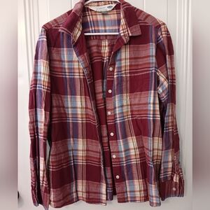 Old Navy Red and Blue Casual Button Down Shirt